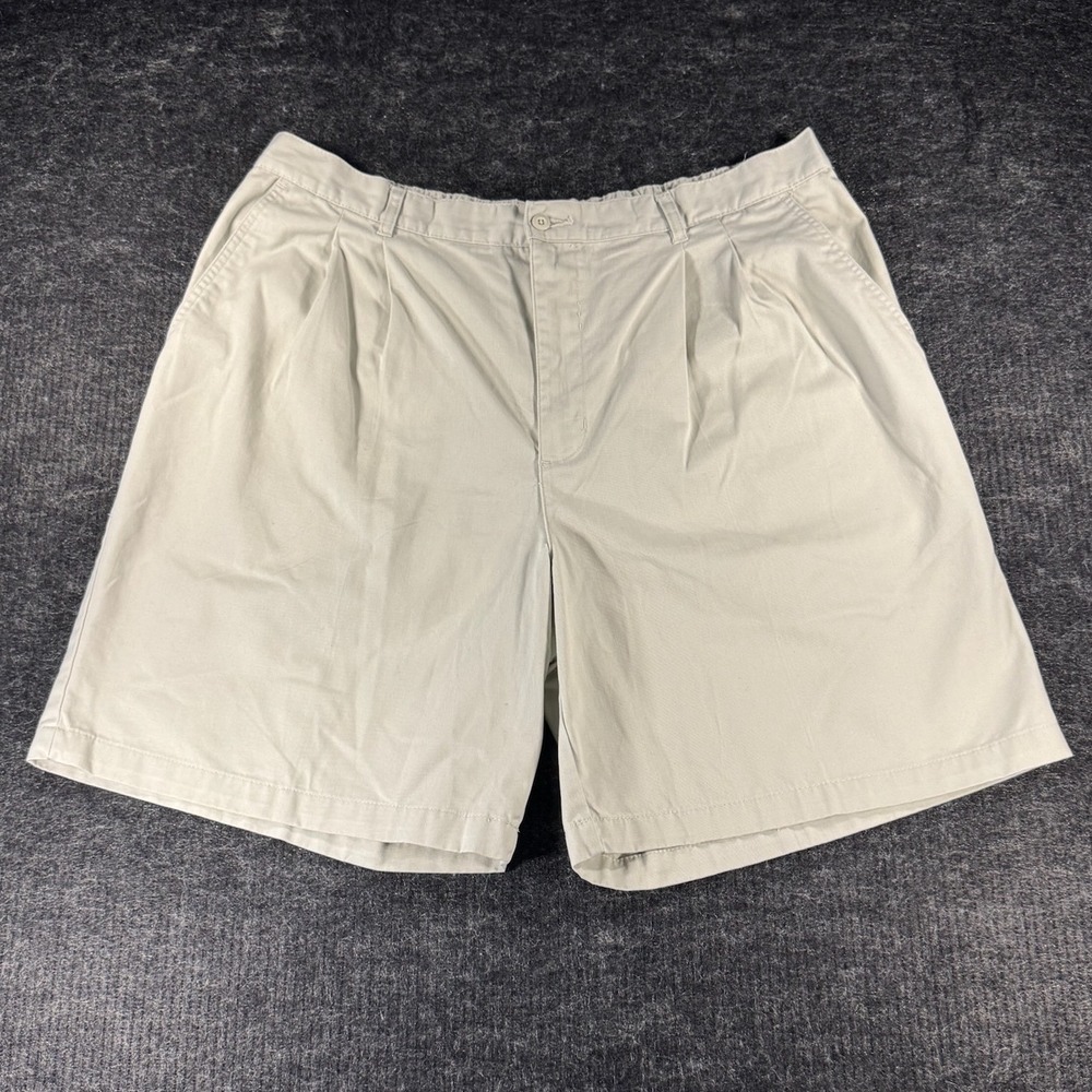 Puritan Mens Pleated Shorts Size 42 Khaki Sidewalk Elastic Waist P07B003